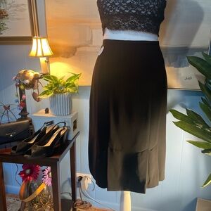Worthington Elegant Black High-Low Skirt